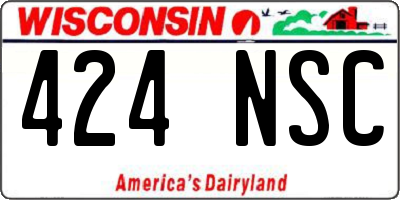 WI license plate 424NSC