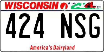 WI license plate 424NSG