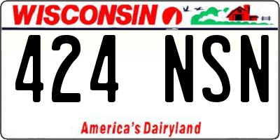 WI license plate 424NSN