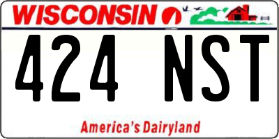 WI license plate 424NST