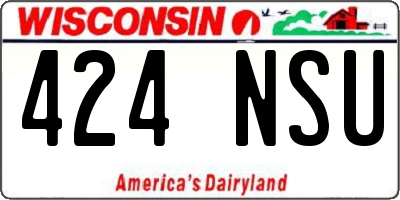WI license plate 424NSU