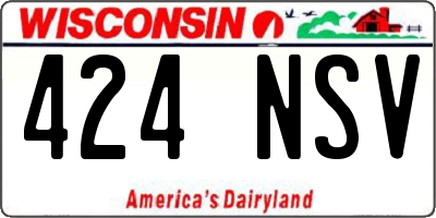 WI license plate 424NSV