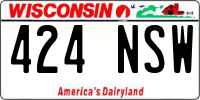 WI license plate 424NSW