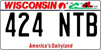 WI license plate 424NTB