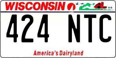 WI license plate 424NTC