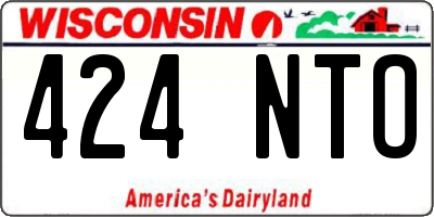 WI license plate 424NTO