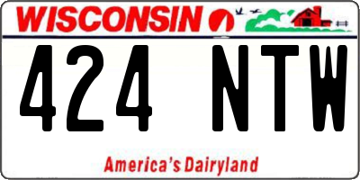 WI license plate 424NTW