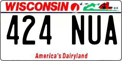 WI license plate 424NUA