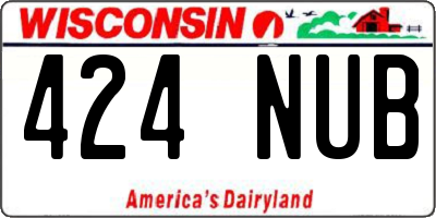 WI license plate 424NUB
