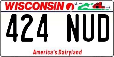WI license plate 424NUD