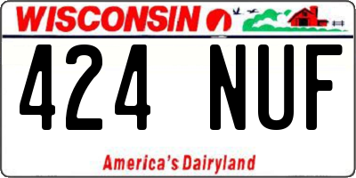 WI license plate 424NUF