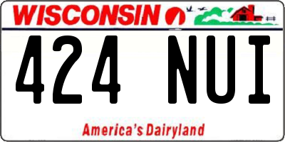 WI license plate 424NUI
