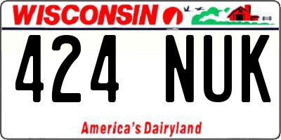 WI license plate 424NUK