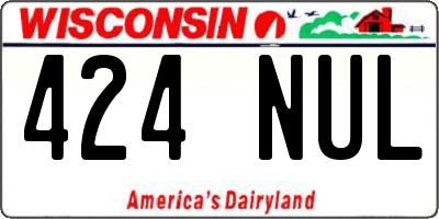 WI license plate 424NUL