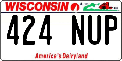 WI license plate 424NUP