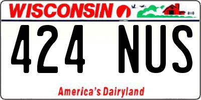 WI license plate 424NUS