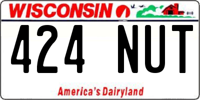WI license plate 424NUT