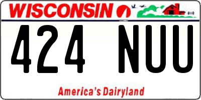WI license plate 424NUU