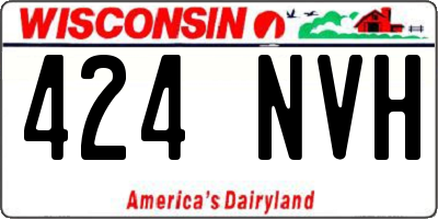 WI license plate 424NVH