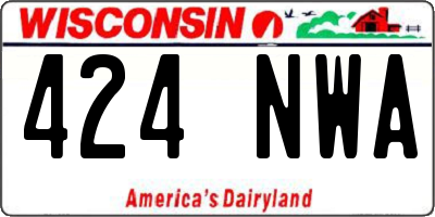 WI license plate 424NWA