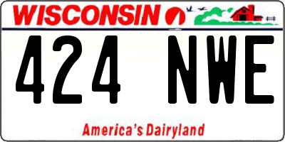 WI license plate 424NWE