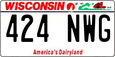 WI license plate 424NWG