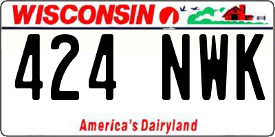 WI license plate 424NWK