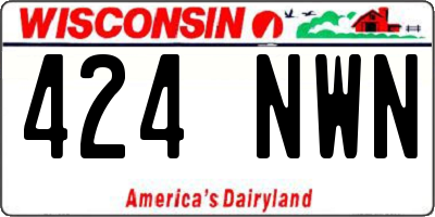 WI license plate 424NWN