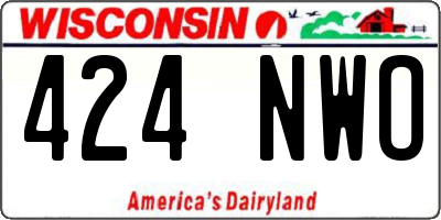 WI license plate 424NWO