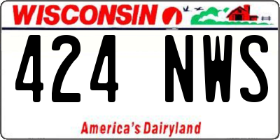 WI license plate 424NWS