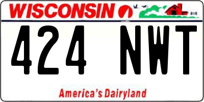 WI license plate 424NWT