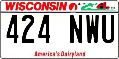 WI license plate 424NWU
