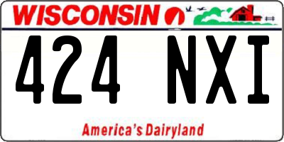 WI license plate 424NXI
