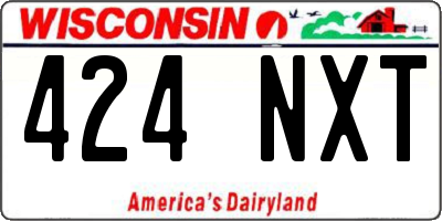 WI license plate 424NXT