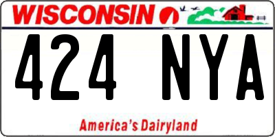 WI license plate 424NYA