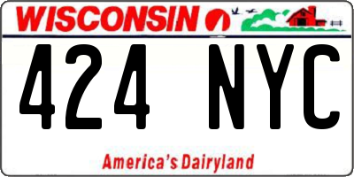 WI license plate 424NYC