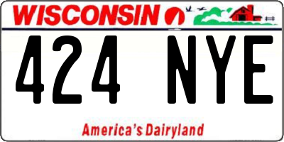 WI license plate 424NYE