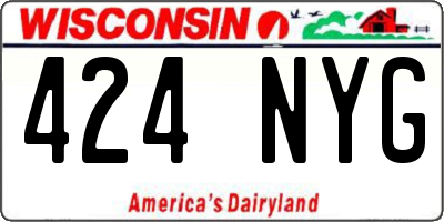 WI license plate 424NYG