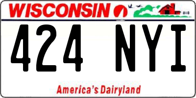 WI license plate 424NYI