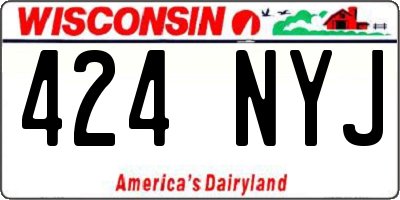 WI license plate 424NYJ
