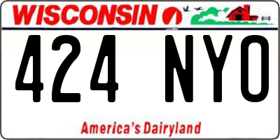 WI license plate 424NYO