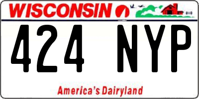 WI license plate 424NYP