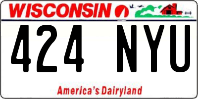WI license plate 424NYU