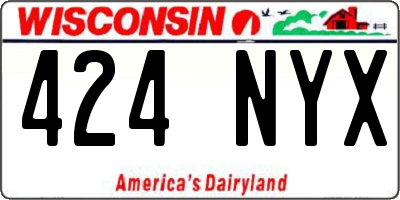 WI license plate 424NYX