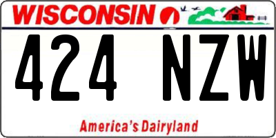 WI license plate 424NZW