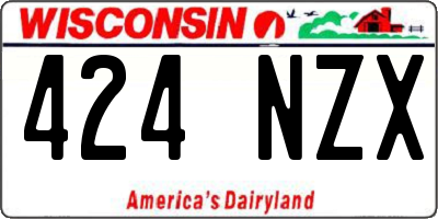 WI license plate 424NZX