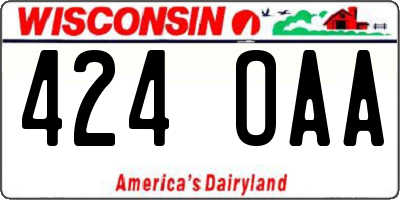 WI license plate 424OAA