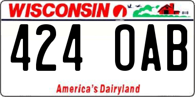 WI license plate 424OAB