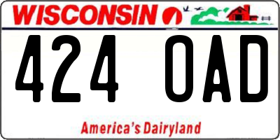 WI license plate 424OAD