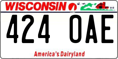 WI license plate 424OAE